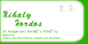 mihaly hordos business card